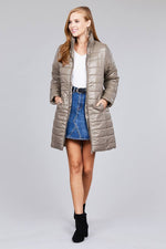 Load image into Gallery viewer, Ladies fashion plus size long sleeve quilted long padding jacket
