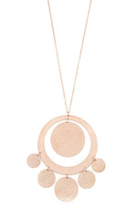 Load image into Gallery viewer, Textured disk link pendant long necklace
