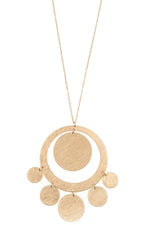 Load image into Gallery viewer, Textured disk link pendant long necklace
