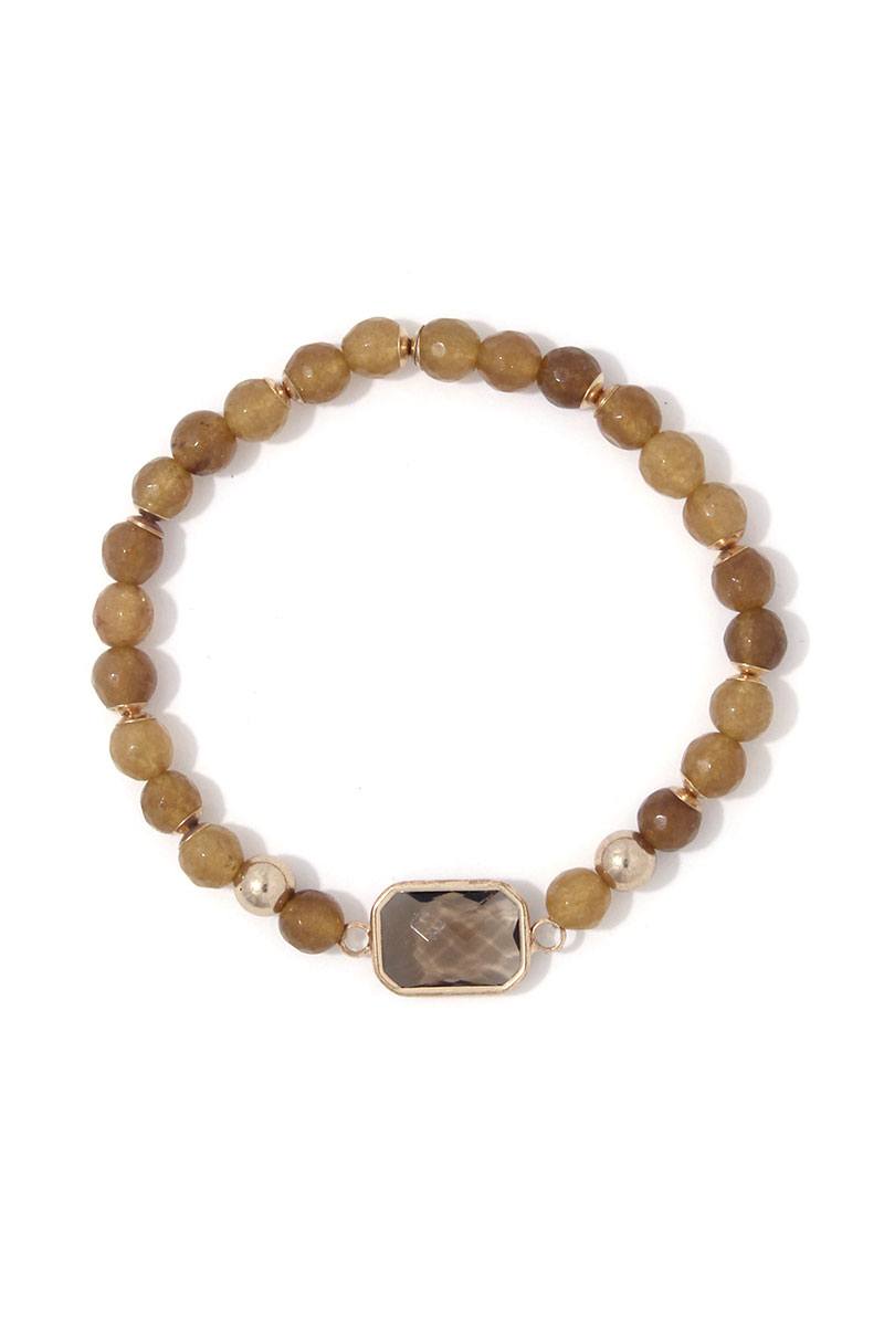 Rectangular bead stretch bracelet