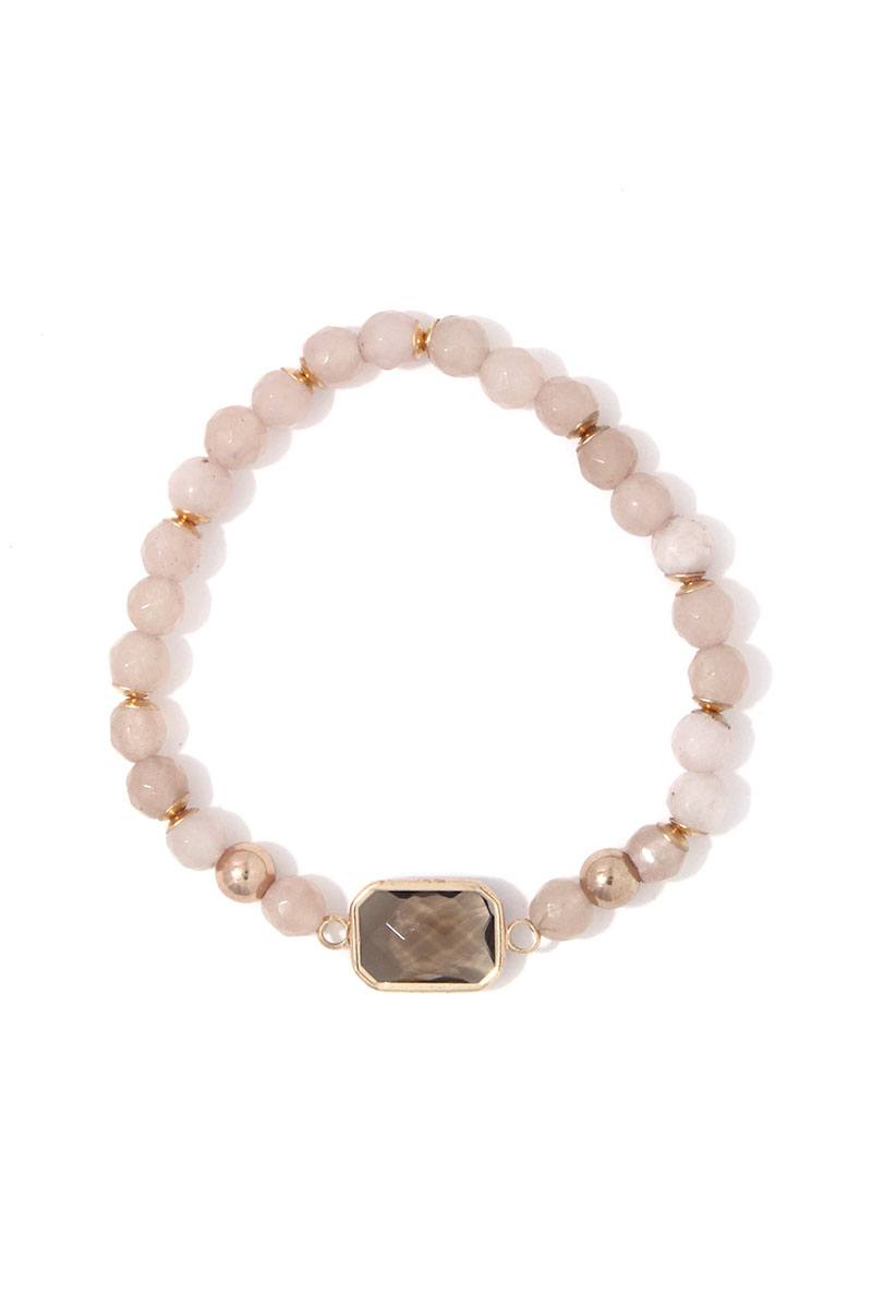 Rectangular bead stretch bracelet