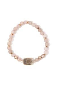 Rectangular bead stretch bracelet