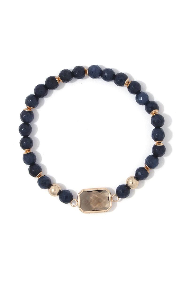 Rectangular bead stretch bracelet