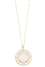 Load image into Gallery viewer, Faceted bead acetate circle pendant necklace set
