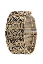 Load image into Gallery viewer, Rustic rectangular shape swirl stretch bracelet
