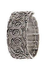 Load image into Gallery viewer, Rustic rectangular shape swirl stretch bracelet
