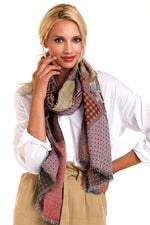 Load image into Gallery viewer, Mixed Pattern Mosaic Scarf
