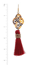 Load image into Gallery viewer, Acetate moroccan shape tassel drop earring
