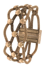 Load image into Gallery viewer, Woven ball bead accent mesh bracelet
