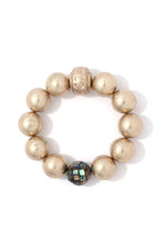 Load image into Gallery viewer, Metallic beaded stretch bracelet
