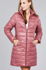 Load image into Gallery viewer, Long Sleeve Quilted Long Padding Jacket
