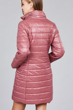 Load image into Gallery viewer, Long Sleeve Quilted Long Padding Jacket
