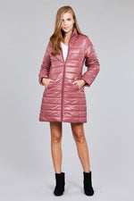 Load image into Gallery viewer, Long Sleeve Quilted Long Padding Jacket
