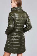 Load image into Gallery viewer, Long Sleeve Quilted Long Padding Jacket
