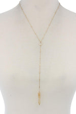 Load image into Gallery viewer, Rectangular Faux Stone Y Shape Necklace
