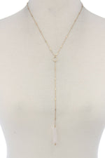 Load image into Gallery viewer, Rectangular Faux Stone Y Shape Necklace
