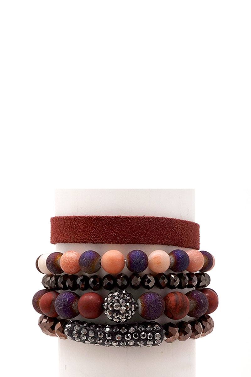 Semi Precious Stone Bracelet Set