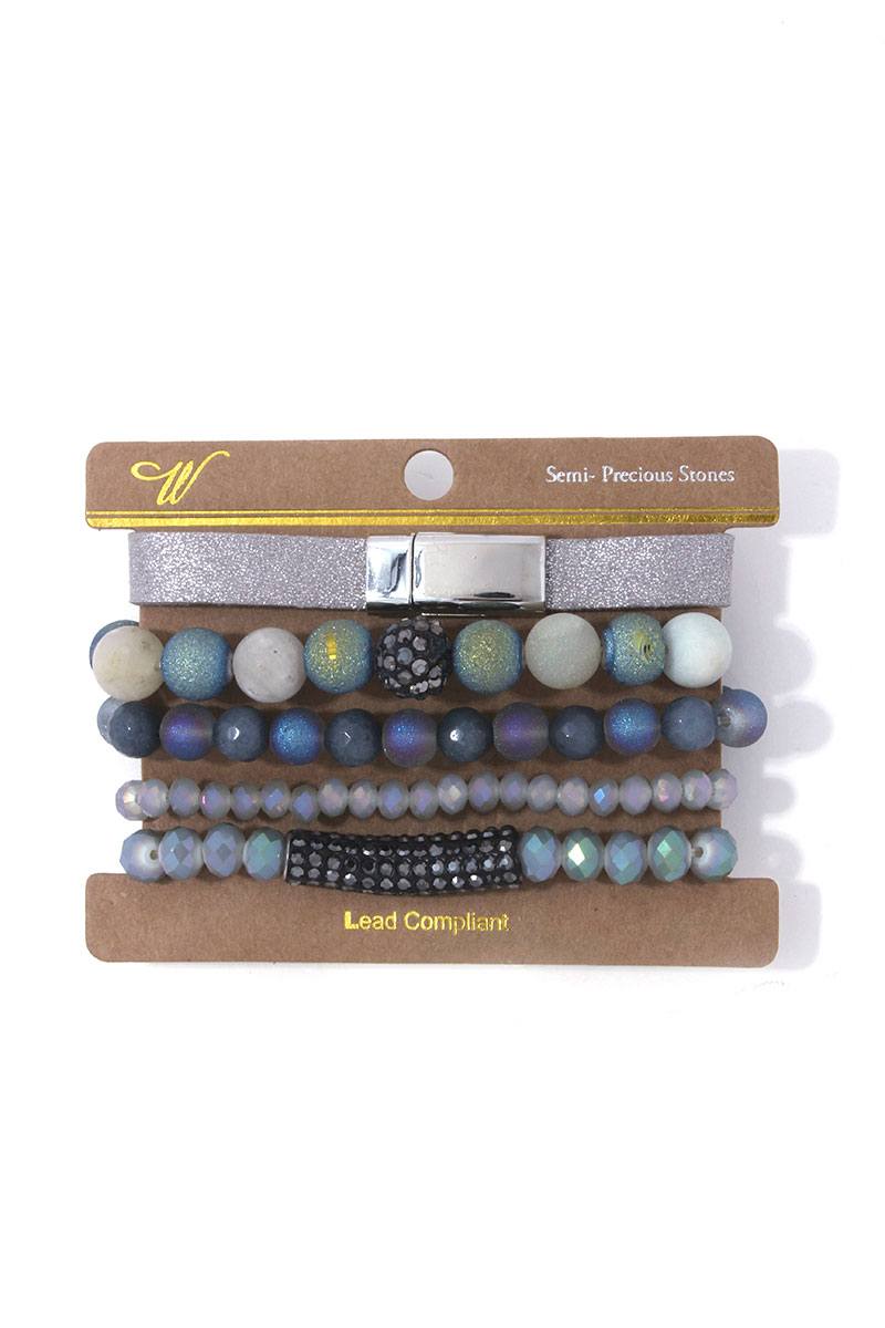 Semi Precious Stone Bracelet Set