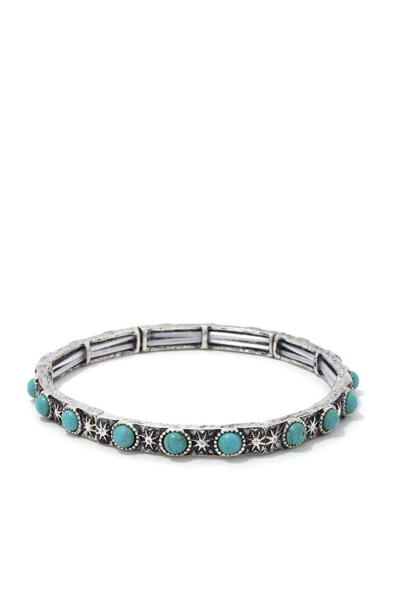 Circle Bead Metal Stretch Bracelet