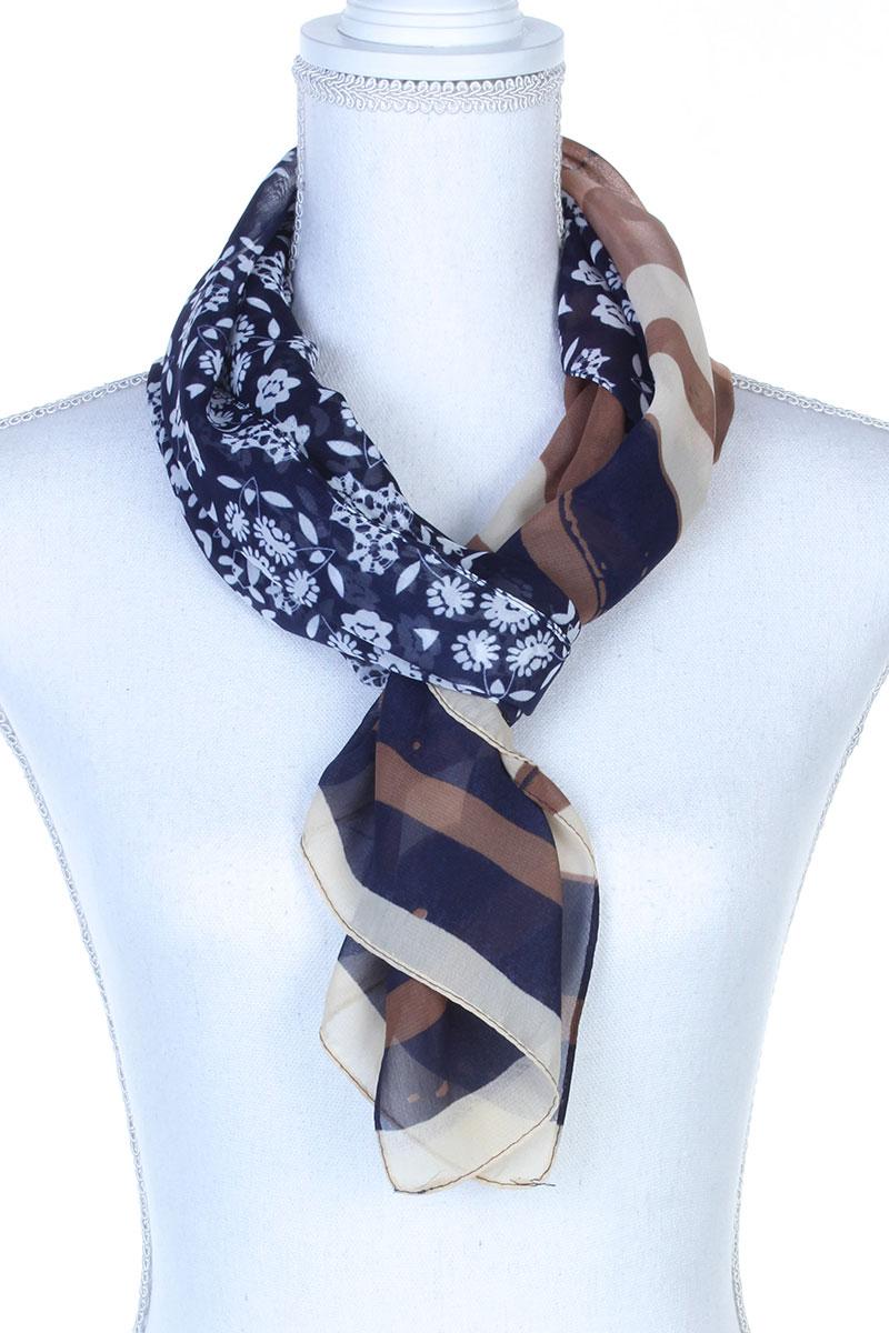 Sheer Color Block Oblong Scarf