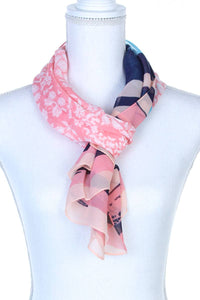 Sheer Color Block Oblong Scarf