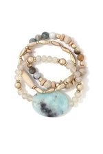 Load image into Gallery viewer, Natural Stone Beaded Stretch Bracelet Set
