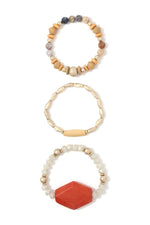 Load image into Gallery viewer, Natural Stone Beaded Stretch Bracelet Set
