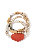 Load image into Gallery viewer, Natural Stone Beaded Stretch Bracelet Set
