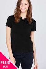 Load image into Gallery viewer, Classic Jersey Spandex Polo Top
