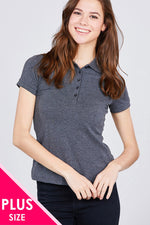 Load image into Gallery viewer, Classic Jersey Spandex Polo Top
