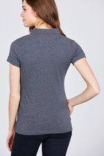 Load image into Gallery viewer, Classic Jersey Spandex Polo Top
