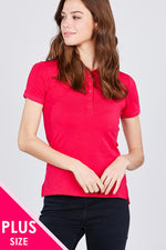 Load image into Gallery viewer, Classic Jersey Spandex Polo Top
