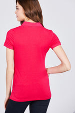 Load image into Gallery viewer, Classic Jersey Spandex Polo Top
