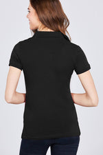 Load image into Gallery viewer, Classic Jersey Spandex Polo Top
