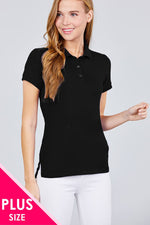 Load image into Gallery viewer, Classic Pique Spandex Polo Top
