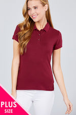 Load image into Gallery viewer, Classic Pique Spandex Polo Top
