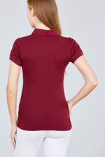 Load image into Gallery viewer, Classic Pique Spandex Polo Top
