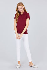 Load image into Gallery viewer, Classic Pique Spandex Polo Top
