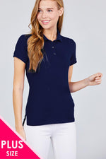 Load image into Gallery viewer, Classic Pique Spandex Polo Top
