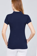 Load image into Gallery viewer, Classic Pique Spandex Polo Top
