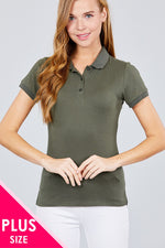 Load image into Gallery viewer, Classic Pique Spandex Polo Top
