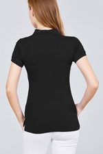 Load image into Gallery viewer, Classic Pique Spandex Polo Top
