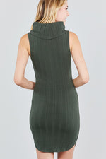 Load image into Gallery viewer, Sleeveless Cowl Neck Rib Mini Dress
