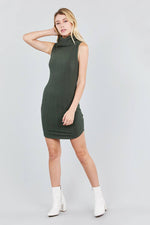 Load image into Gallery viewer, Sleeveless Cowl Neck Rib Mini Dress
