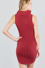 Load image into Gallery viewer, Sleeveless Cowl Neck Rib Mini Dress
