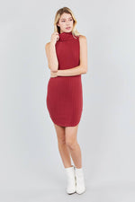 Load image into Gallery viewer, Sleeveless Cowl Neck Rib Mini Dress
