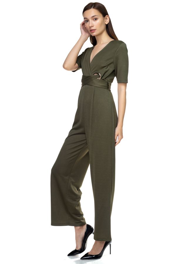 Grommets Belted Jumpsuit