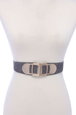 Load image into Gallery viewer, Metal Buckle PU Leather Elastic Belt
