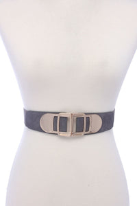 Metal Buckle PU Leather Elastic Belt