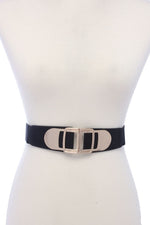 Load image into Gallery viewer, Metal Buckle PU Leather Elastic Belt
